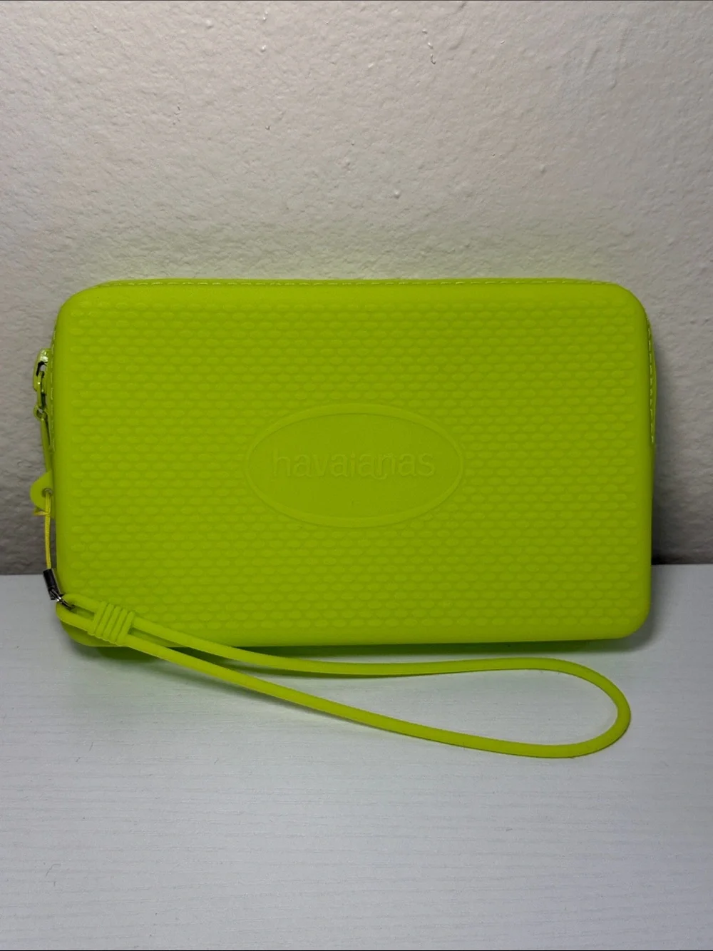 Havaianas Neon Lime Green Mini Bag Wristlet Clutch